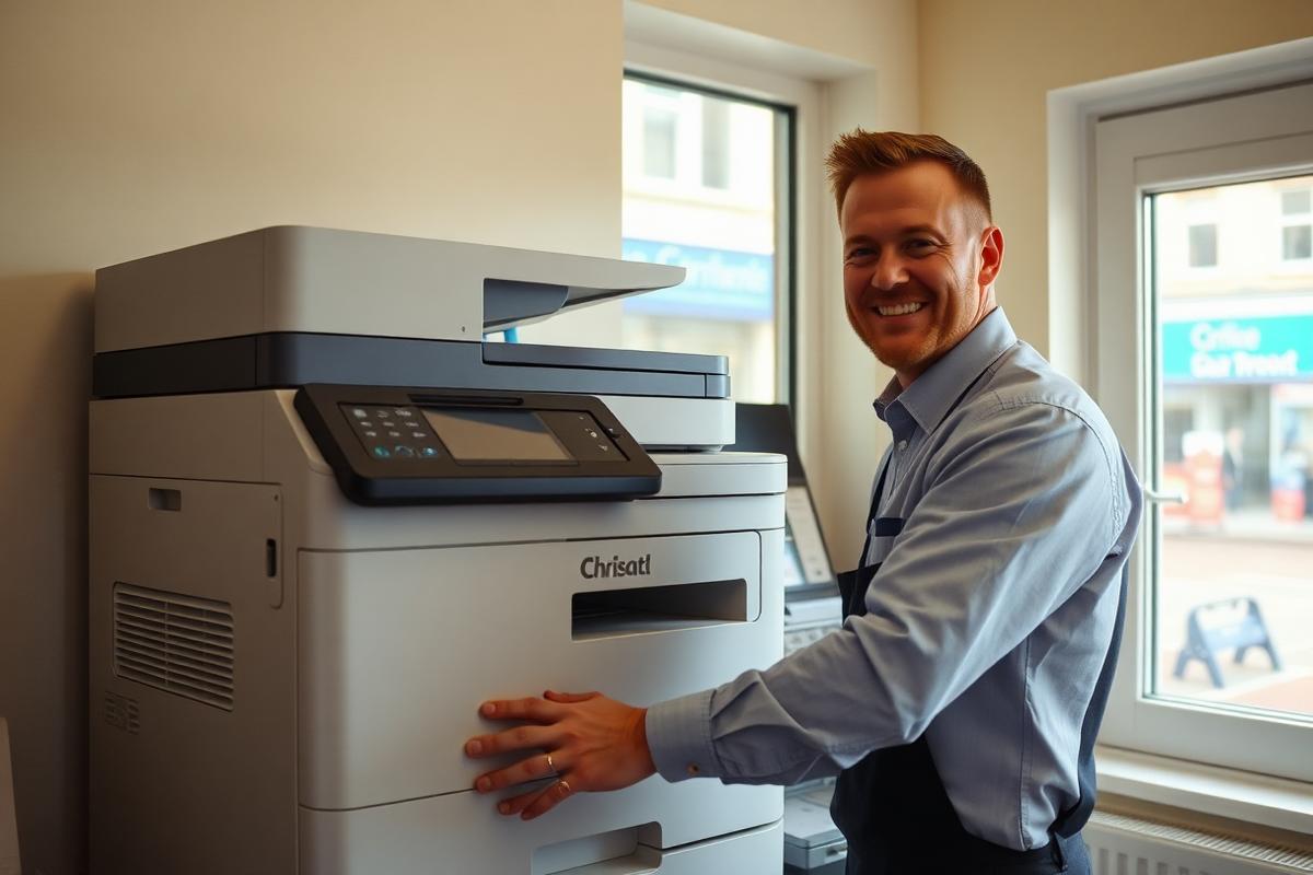Bowden Digitec photocopier engineer visiting a Eurokent (Ramsgate) office