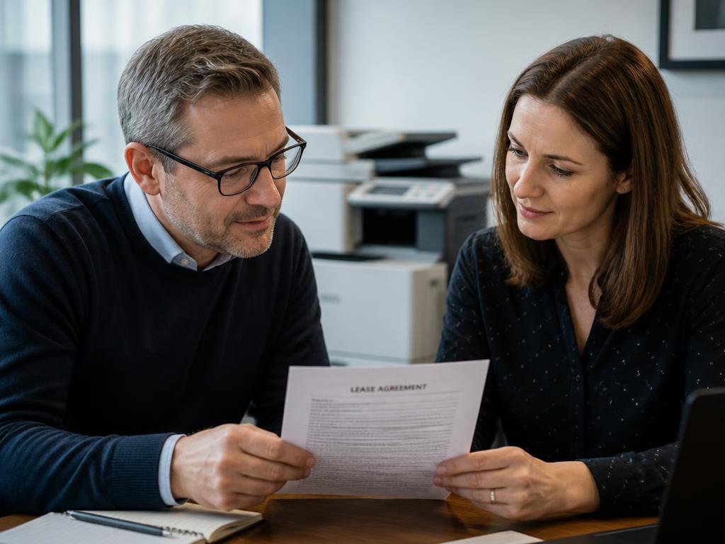 Photocopier leasing conversation in a Crowborough SME